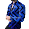 Men's Casual Shirts Mens Button Down Baroque Long Sleeve Party Up Silky Dress Shirt