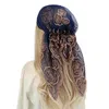 Ethnische Kleidung Muslimische Frauen Spitze Blumenstickerei Kopftuch Hut Eleganter atmungsaktiver Gaze-Schal Leichte Turban-Kappe Elastischer Hijab