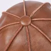 Ball Caps Arrival Genuine Leather Hat Male Cow Cap Men's Cowhide Warm Baseball Adult Autumn Winter Outdoor Octagonal B-7207