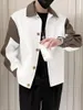 Giacche da uomo Moda Uomo Giacca casual Color Blocking Cappotto allentato alla moda di fascia alta Top Ropa Hombre Abbigliamento