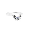 Clusterringen 2023 Celestial Blue Sparkling Moon Ring Summer Sea Silver 925 sieraden voor vrouw in make -up groothandel