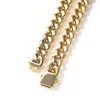 Hip Hop 8mm-12mm Wide Gold Serling Sier Cuban Rink Stain for Men Necklace Smooth Spring Boxle