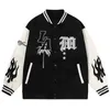 Giacche da uomo Lettera Ricamo Giacca da baseball Y2k Fiamma Pelle Varsity Giacca a vento High Street HipHop Cappotto vintage Abbigliamento 231219