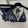 Kvinnors designer bikini badkläder kvinnor badkläder mode brev tryck bikini kort set thongs mode bh strand party sexig push up bandage bathing dräkt badkläder v40