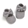 Premiers marcheurs 0-18 mois bébé filles chaussures à semelle souple antidérapante infantile tricoté nœud papillon né enfant en bas âge coton printemps automne