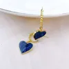 Ensemble de boucles d'oreilles en acrylique pour femmes, bijoux avec nœud goutte d'amour, cœur bleu, vente en gros