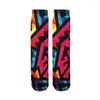 Women Socks 3D Graffiti Harajuku Hip Hop Thigh High Colorful Happy Funny Comfortable Cotton Long Fashion Printing Cool Sock