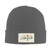 パレスチナの旗のマップボンネット帽子とベレーズBLアラビア語の名前ファッション編み帽子暖かい冬の愛国的な頭蓋骨ビーニーキャップ