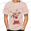 Men's T-Shirts 2022 Men's Christmas T-shirt Autumn New Fashion Short Sleeve Cartoon T Shirt Funny Cute Animal Cartoon Shirt For Men T231219