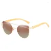 Sunglasses Polarized Bamboo Leg Glasses Square Goggle Retro Female Sun Classes UV400