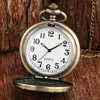 Pocket Watches Bronze Vintage Elephant Family Design Quartz Watch Men Women Retro Necklace Pendant Timepiece Gifts