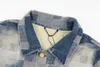 ハイエンドブランドメンズジャケットファッショングラディエントカラーグリッドデザイン私たちサイズシングル胸デニムジャケット高品質の高級デザイナージャケット