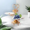 Bandejas de té Plato de frutas Porcelana de estilo europeo Soporte para magdalenas en niveles Cestas Postre