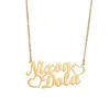 Collana con cuore con nome personalizzato in acciaio inossidabile con 2 moda per donna Lettera personalizzata Gold2424