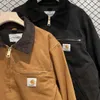 LS8XメンズジャケットコートファッションブランドCarhart J97 CarhatJacketsジャケットKahart American Vintage Detroit Flip Collar Canvas Men and Women for Men and