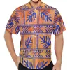 Casual overhemden voor heren Designershirt voor heren 2024 Polynesische tribale kleding Samoa Jersey Fiji Masi Tapa Print Korte mouw Volwassen Ademend