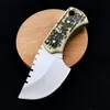 Elaphus Red Deer Coltello a lama fissa dritto 7Cr15Mov Lama in osso Maniglia tattica di caccia di campeggio EDC Sopravvivenza Coltelli strumento a2928