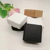 Jewelry Boxes 50pcs Black/White/Kraft Paper Box for Packaging Earring Jewlery Box Gift Cardboard Boxes Diy Jewelry Display Storage Packing Box 231218