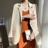 Damespakken UNXX Lente Herfst Blazers Damesbeschermingsjas Dames Satijn Drape Zijdezacht Pak met lange mouwen Kleding Reversjassen