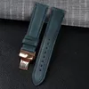 Watch Bands Calfskin Leather Watchbands Soft Handmade Band Wrist Strap Stainless Steel Butterfly Buckle Replacement 18mm 20mm 22mm