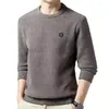 Мужские свитера, теплая базовая рубашка для мужчин, модный свитер, уютный свитер с круглым вырезом, осень-зима, плотный трикотаж