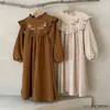 Mädchenkleider neuer koreanischer Herbstmädchen Kleider bestickte Blumenmädchen lässige Kleider Prinzessin Rock 2023 Kinderkleidung