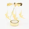 Kerzenhalter Karussell Goldener rotierender Halter Ornamente Metall Windmühle Kreative Hand Geschenk Weihnachtsdekoration