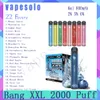 Otantik Bang XXL 2000 Tek Kullanımlık Vape Kalem 6 ML PREFLEEFLE POD 800mAH Şarj Edilebilir Pil Puflar 2K E Sigara 22 Teşer Mevcut