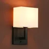 Wall Lamp Phanst Single Luminaire With White Textile Shadow And On / Off Switch Button Small Modern Bedside For Reading