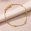 Anklets Stainless steel Anklet For Women Foot Bracelet Women Gold Color Vintage Adjustable Anklet Bracelet On Leg Foot Beach JewelryL231219