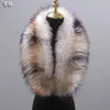 Scarves 100 High Quality Faux Fur Collar Women Winter Warm Accessories 9020cm Luxury Men Down Jackets Hood Decor Shawl 231218