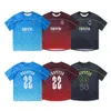 23SS Ny broderad monogram 22 Football Jersey Trapstar T Shirt Men Women EU Size Top Tees Fashion Summer Casual Tee Wholesale