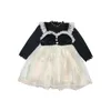 Girl's Dresses Autumn Winter Black 1 Years Old Birthday Dress Lace Puffy Lolita Child Little Girls Clothing Dress Children Dresses Party