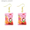 Dangle lustre boucle d'oreille pour femmes résine goutte sur mesure fait à la main mignon filles cadeau Eardrop drôle frites fromage Chips nourriture collations L231219