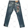 Jeans pour hommes Style européen et américain jeans de rue mâle Y2K imprimé hip hop taille haute droit rétro ample pantalon large pantalon en denim 231219