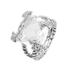 T GG DY Gedraaid Gevlochten met doos Bandringen Designer Mode-sieraden voor Heren Dames Klassiek 925 Sterling Zilver Ring Kabeldraad Vintage X-vorm Verloving Kerstmis G