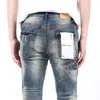 Mor Jeans tasarımcı kot pantolon için kot pantolon pantolon yırtık yırtık yırtık hip hop cadde moda markası pantalones vaqueros para hombre motosiklet nakış yakın bağlantı