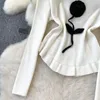 Pulls pour femmes Mode coréenne Pull mignon Femmes 2D Floral Tricoté à manches longues O-Cou Femme Élégante Dames Automne Pulls Dropship