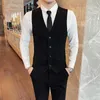 Men's Vests High Quality 6XL Vest Italian Style Elegant And Fashionable High-end Minimalist Business Casual Gentleman Formal Body