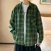 Men's Casual Shirts Plaid Anime Shirts for Men 2022 Blouses Mens Designer Clothes Summer Korean Clothes Manga Festival Flannel Jackets StreetwearL231218