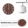 Horloges murales Horloge en bois lumineuse pour panneau de chambre à coucher Décor créatif Shine Living Bamboo Non-Ticking Silencieux