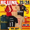 XXXL 4XL 23 24 Maillot Lens RC Fußballtrikots Sainte Barbe GANAGO CAHUZAC PEREZ GRADIT FORTES 2023 LENS MAURICIO KAKUTA Trikot Männer Kinder Socken komplette Sets Fußballtrikot