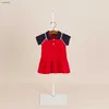 Ny babyklänning designer flicka klänningar storlek 80-120 polo skjorta barn kjol sommar kort ärm småbarn frock dec05