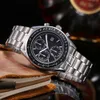 Mens Luxurys Watch Sports Automatic Omegwatches quartz Chaoba three eye steel band 6-pin watch