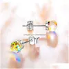 Pendentif Colliers Ninasun Fantastic World Crystal Boucles d'oreilles pour femmes filles 925 Sterling Sier Stud hypoallergénique oreilles sensibles Drop DHPVW