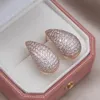 Stud Korea S Design Fashion Jewelry 14K Gold Plated Luxury Zircon Water Drop Earrings Elegant Women S Wedding Party Accessories 231219