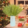 Decorative Flowers 1-10PCS Christmas Artificial Pine Needles Branch Xmas Tree Wreath Green Fake Plant For Home Decor Wedding Bouquet DIY