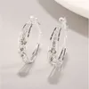 Wholesale Fashion Crystal Gold Sier Diamond Hie Hoop Earrings for Women Jewelry
