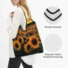 Shopping Bags Sunflowers Landscape Women's Casual Shoulder Bag Large Capacity Tote Portable Storage Foldable Handbags