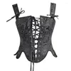 Belts Women Sexy Cropped Tube Top Jacquard Corset Bustier HXBA